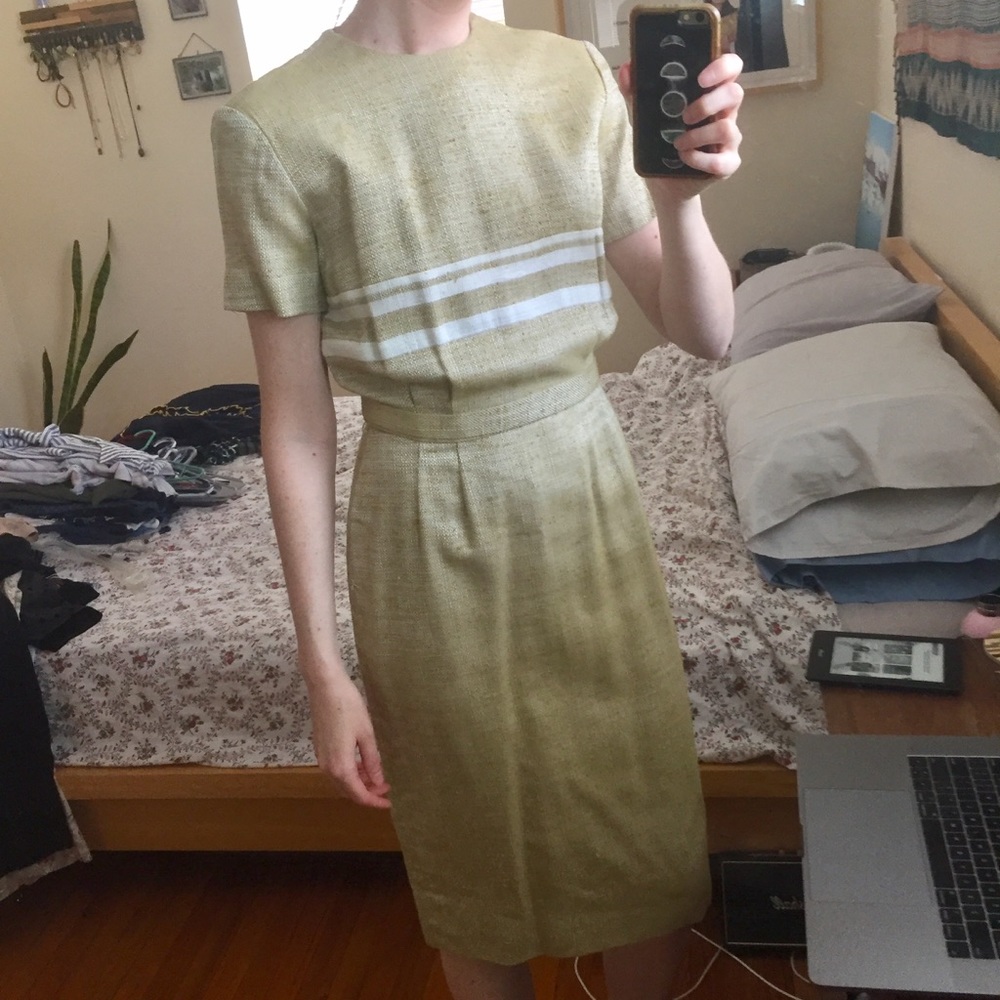 50s vintage knit dress - Pencil Skirt